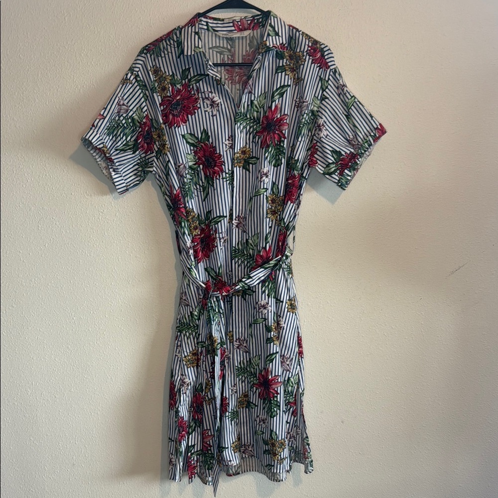 Unique Stripped Floral Dress